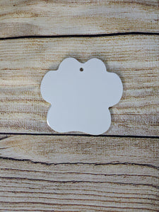 READY TO SHIP- Sublimation Aluminum Paw Ornament Set of 5!